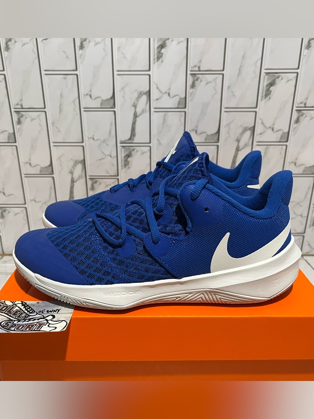 New Nike Hyperspeed Court Volleyball Shoes Royal Blue White Womens 9